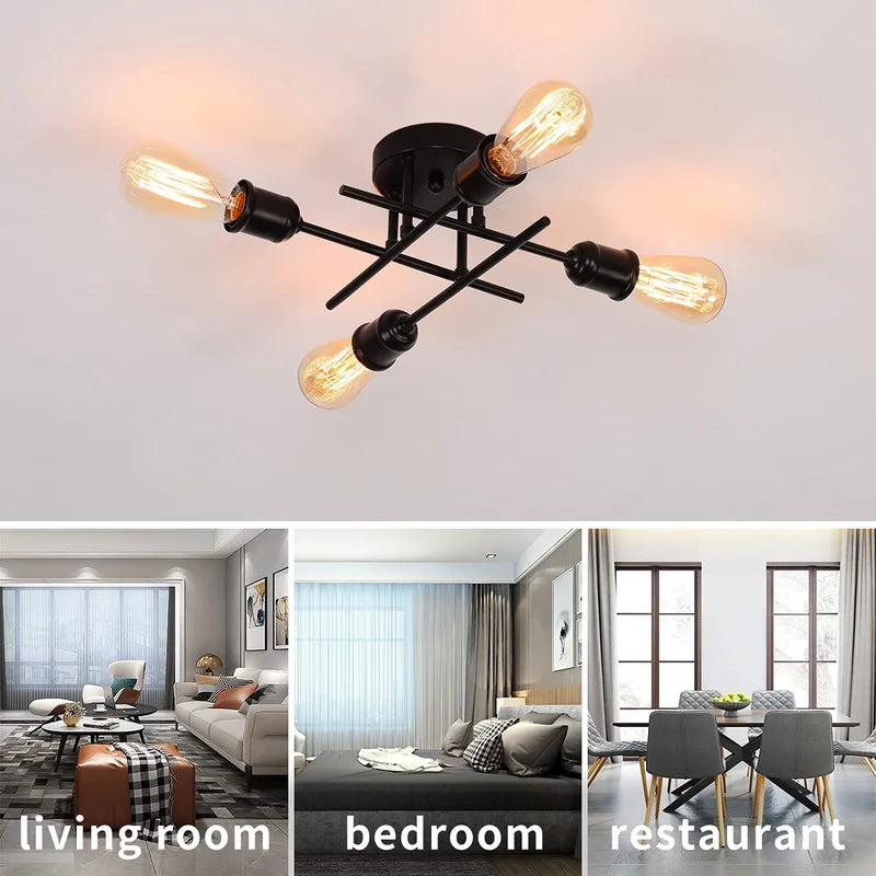 Demetriona 4-Light 34Cm Semi Flush Mount