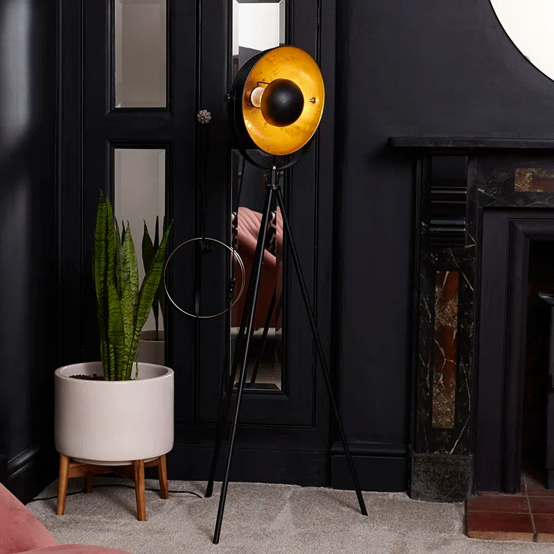 Kerns 132Cm Black Tripod Floor Lamp
