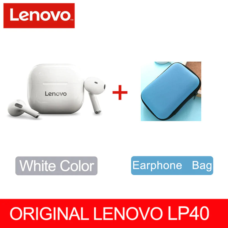 NEW Lenovo LP40 TWS Wireless Earbuds – Superior Bluetooth 5.0, Dual Stereo Noise Reduction, Enhanced Deep Bass, Touch Control, and All-Day Battery Life (230mAh)