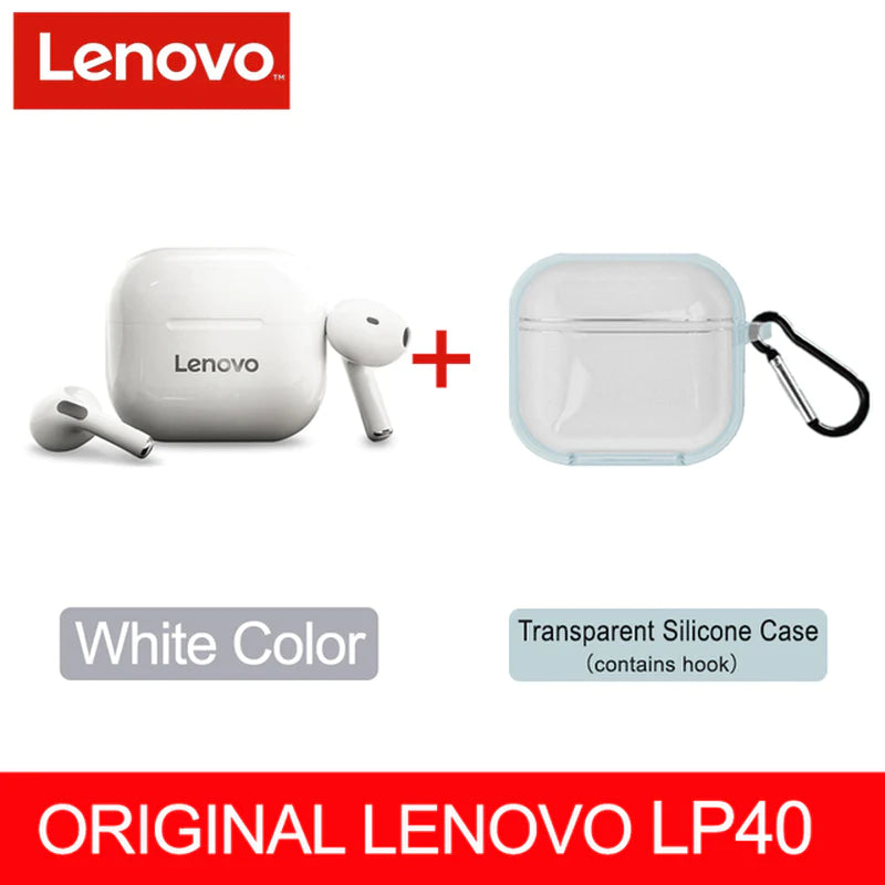 NEW Lenovo LP40 TWS Wireless Earbuds – Superior Bluetooth 5.0, Dual Stereo Noise Reduction, Enhanced Deep Bass, Touch Control, and All-Day Battery Life (230mAh)