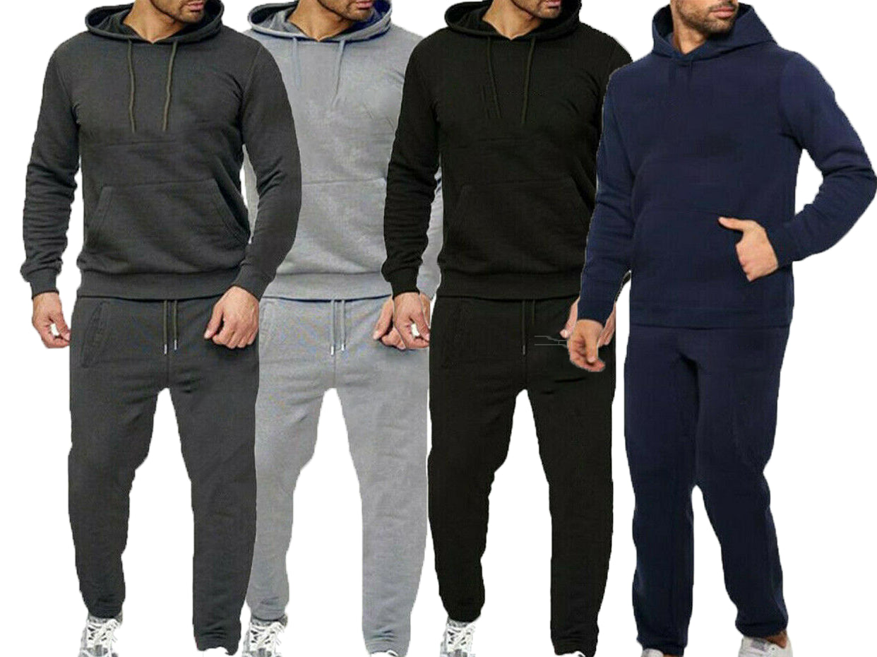 New Men’s Pullover Tracksuit Set – Stretch Hoodie and Jogging Bottoms for Ultimate Comfort and Style