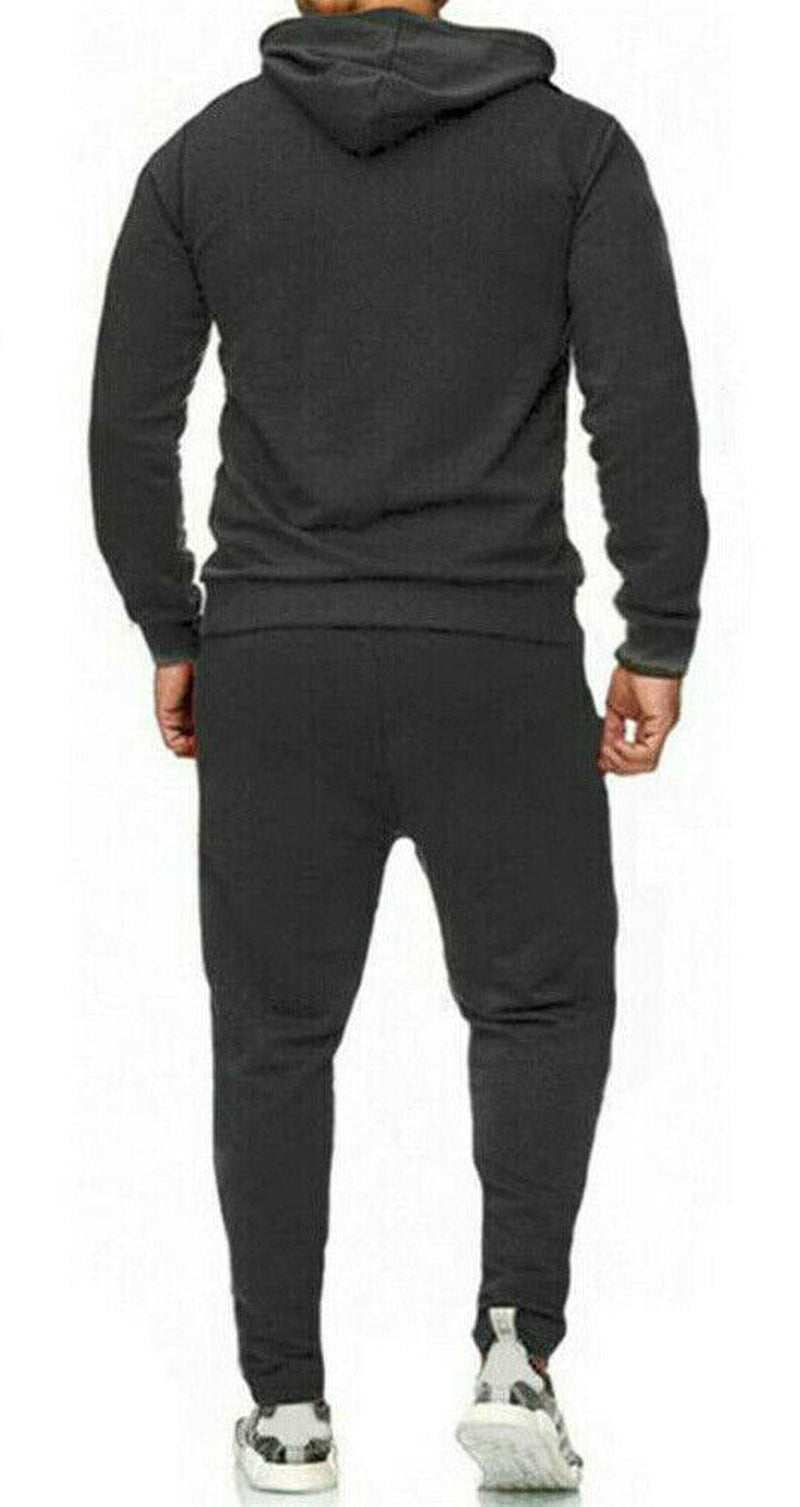 New Men’s Pullover Tracksuit Set – Stretch Hoodie and Jogging Bottoms for Ultimate Comfort and Style