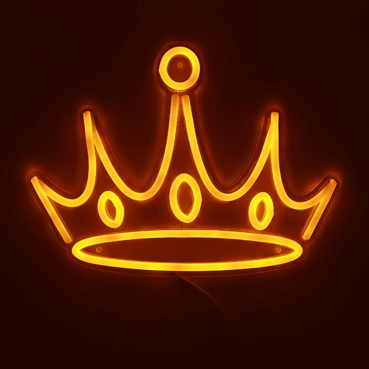 1Pc Bright Yellow Crown LED Wall Neon Sign Light for Room Party Decoration Gifts11.57''*8.62''