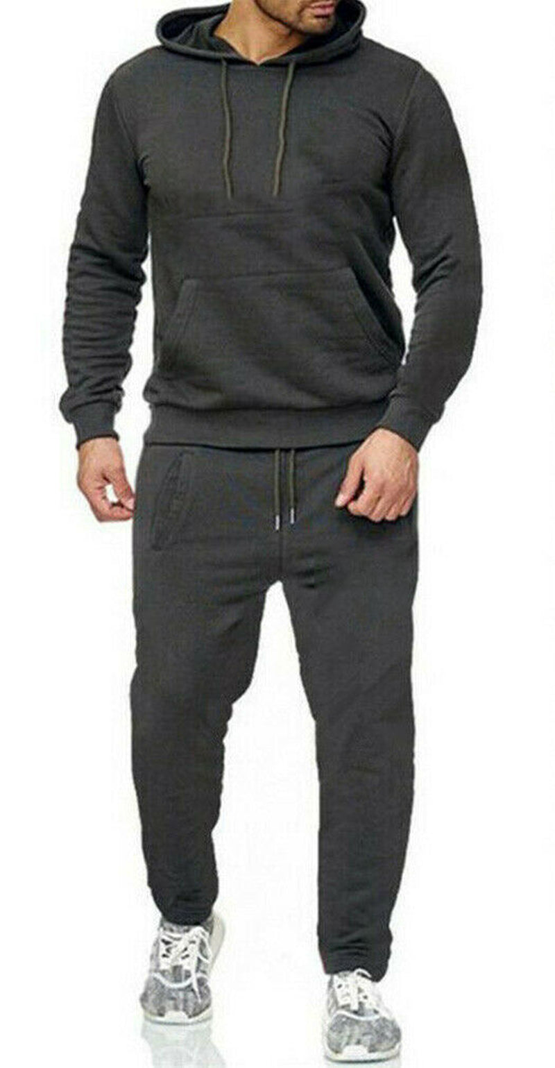 New Men’s Pullover Tracksuit Set – Stretch Hoodie and Jogging Bottoms for Ultimate Comfort and Style