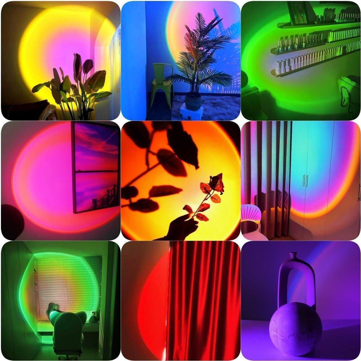 16 Colors Sunset Projector Projection USB Atmosphere LED Desk Lamp Night Light