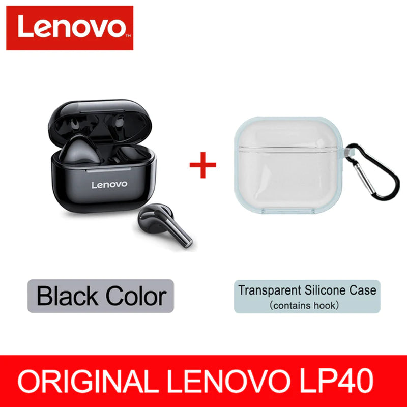 NEW Lenovo LP40 TWS Wireless Earbuds – Superior Bluetooth 5.0, Dual Stereo Noise Reduction, Enhanced Deep Bass, Touch Control, and All-Day Battery Life (230mAh)