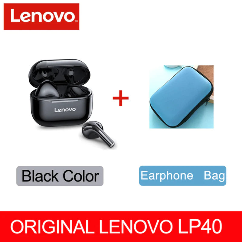 NEW Lenovo LP40 TWS Wireless Earbuds – Superior Bluetooth 5.0, Dual Stereo Noise Reduction, Enhanced Deep Bass, Touch Control, and All-Day Battery Life (230mAh)