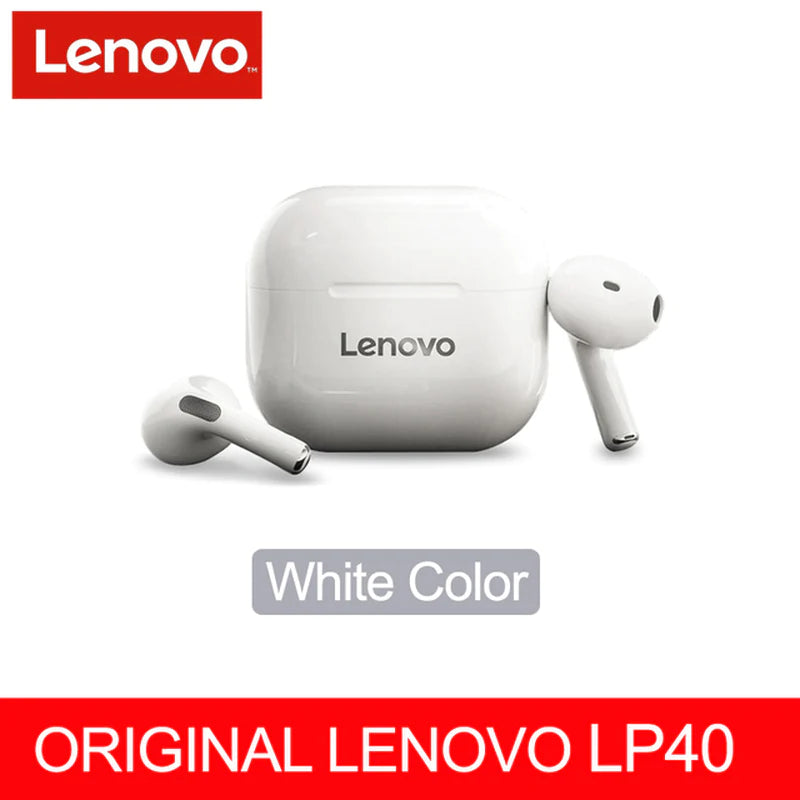 NEW Lenovo LP40 TWS Wireless Earbuds – Superior Bluetooth 5.0, Dual Stereo Noise Reduction, Enhanced Deep Bass, Touch Control, and All-Day Battery Life (230mAh)