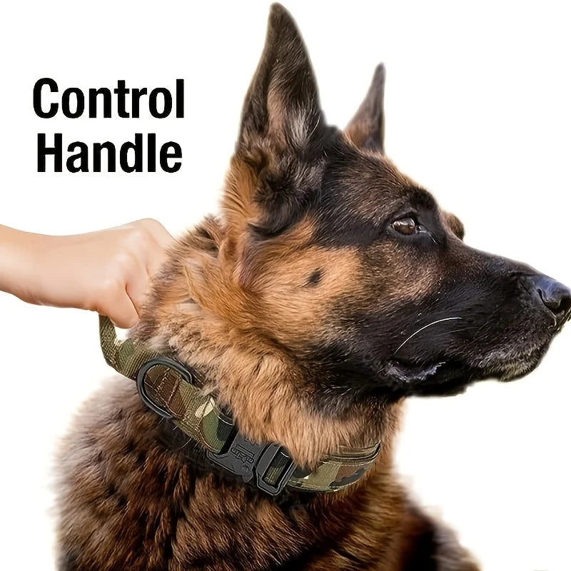 Tactical Adjustable Dog Collar - Military-Grade Training Collar with Quick-Release Buckle