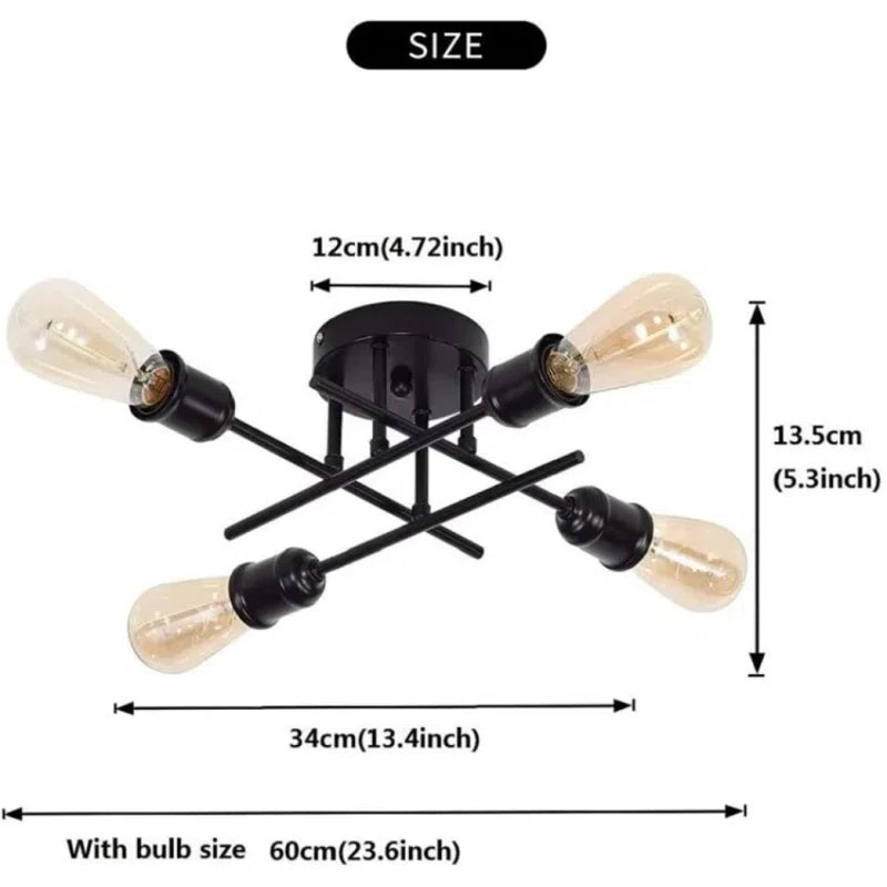 Demetriona 4-Light 34Cm Semi Flush Mount