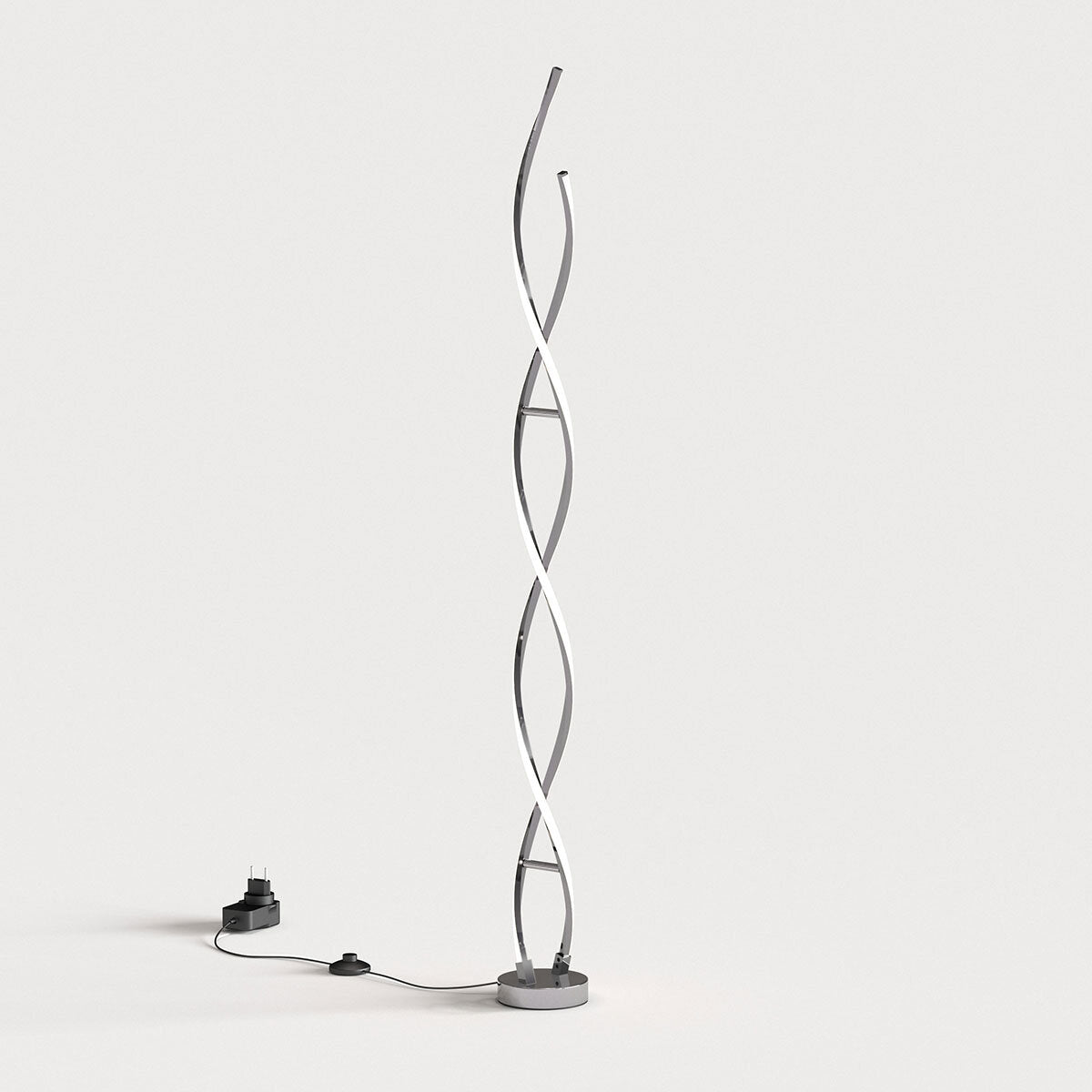 Chrome Swirl LED Floor Lamp