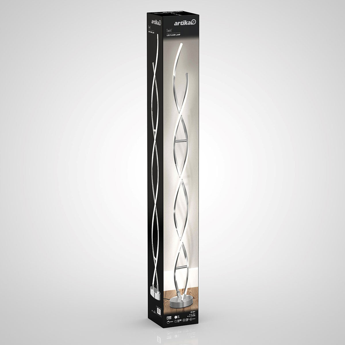 Chrome Swirl LED Floor Lamp