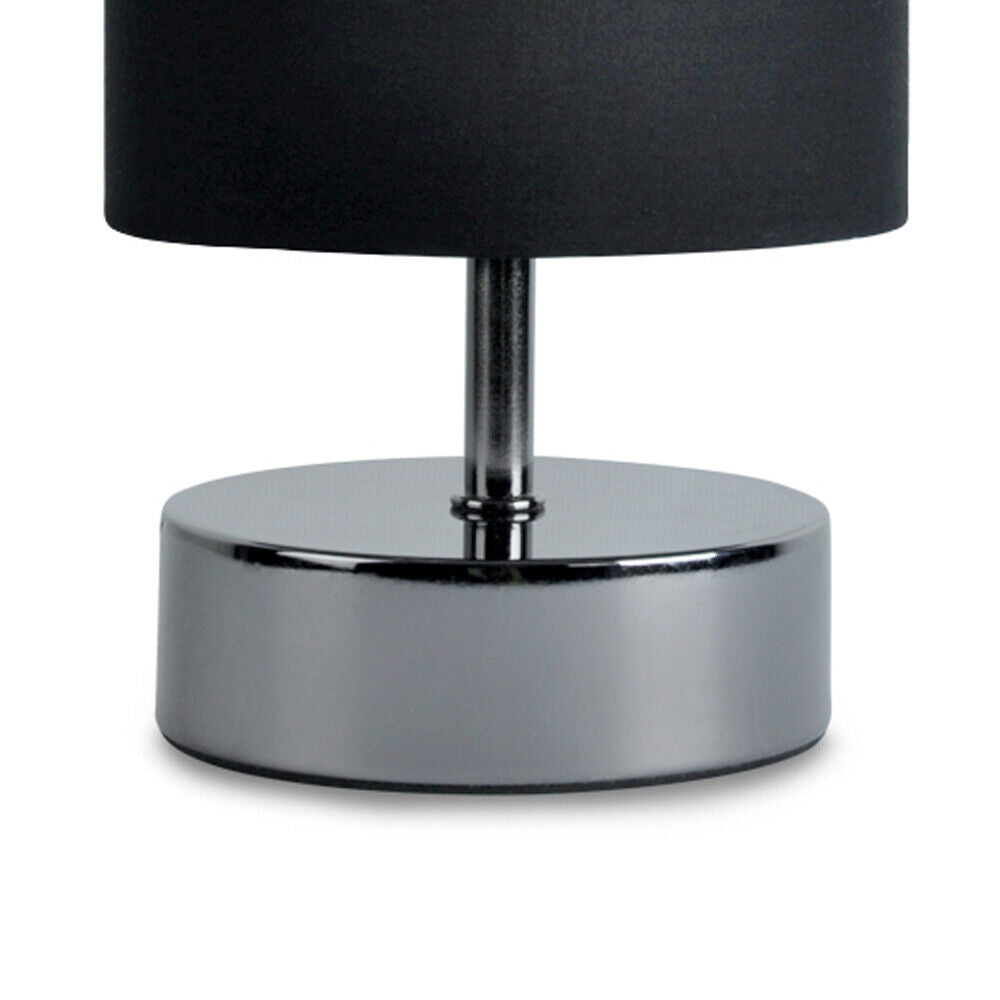 Touch Table Lamp Bedside Bedroom Dimmable Dimmer Light Black Lampshade Shade