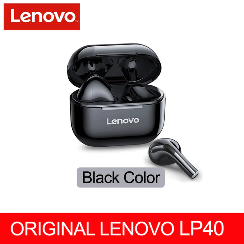 NEW Lenovo LP40 TWS Wireless Earbuds – Superior Bluetooth 5.0, Dual Stereo Noise Reduction, Enhanced Deep Bass, Touch Control, and All-Day Battery Life (230mAh)