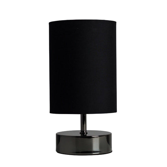 Touch Table Lamp Bedside Bedroom Dimmable Dimmer Light Black Lampshade Shade