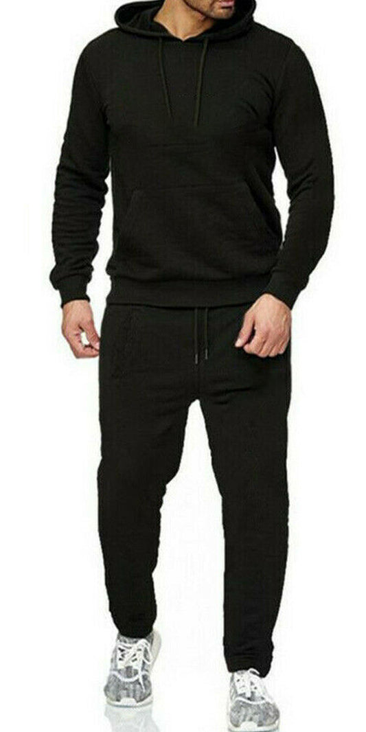 New Men’s Pullover Tracksuit Set – Stretch Hoodie and Jogging Bottoms for Ultimate Comfort and Style